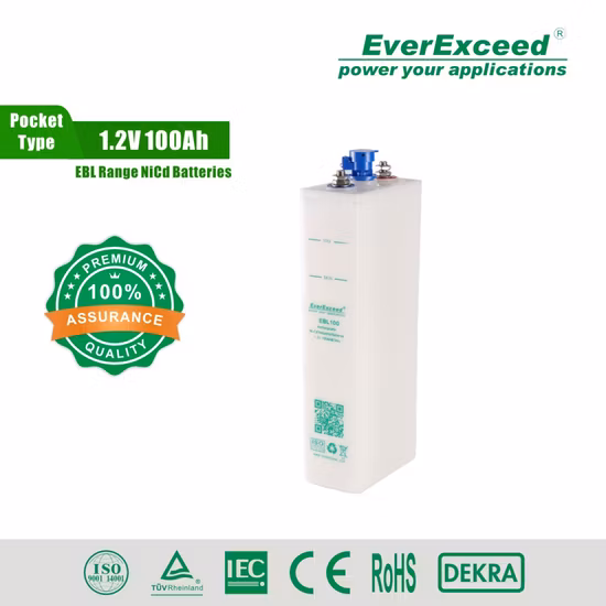 Batería de níquel-cadmio Gng 40ah de alta velocidad Kph40 Batería NiCd