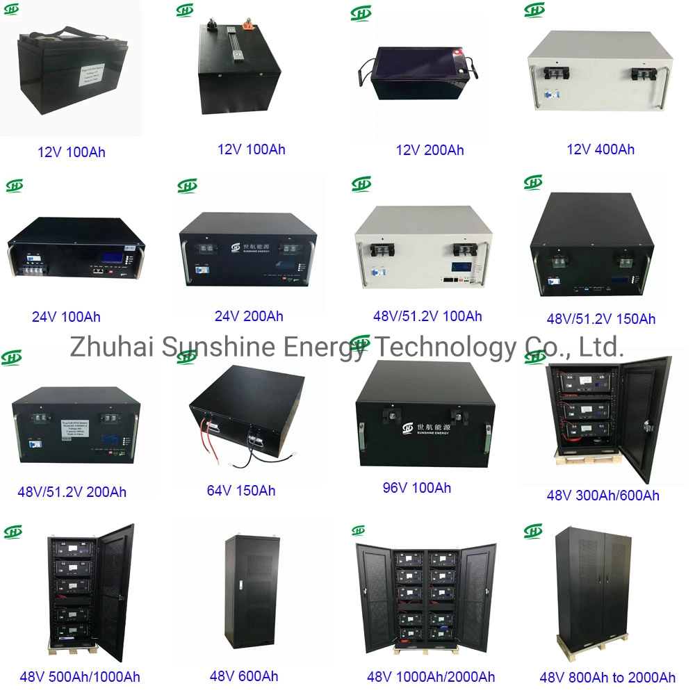 Wall Mounted 10kw LiFePO4 Battery 48V 51.2V 200ah for Home PV Solar System Growatt Deye Lux Inverter