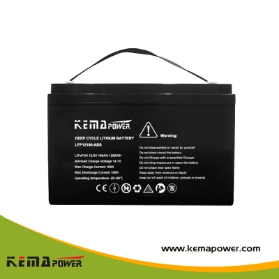 Batería Kemapower 12.8V 100ah LiFePO4 para sistema de 12V con sistema BMS y ecualizador de celda dentro de la batería de litio